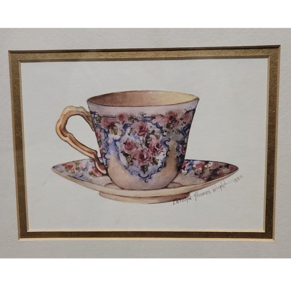 Carolyn Shores Wright Victorian Teacups Gilded Framed Prints - Picture 5 of 6